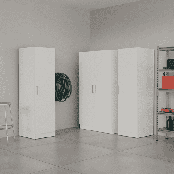 Kappesberg Noah 3-Piece White Pantry Cabinet Set with Two 1-Door and One 2-Door Storage Units