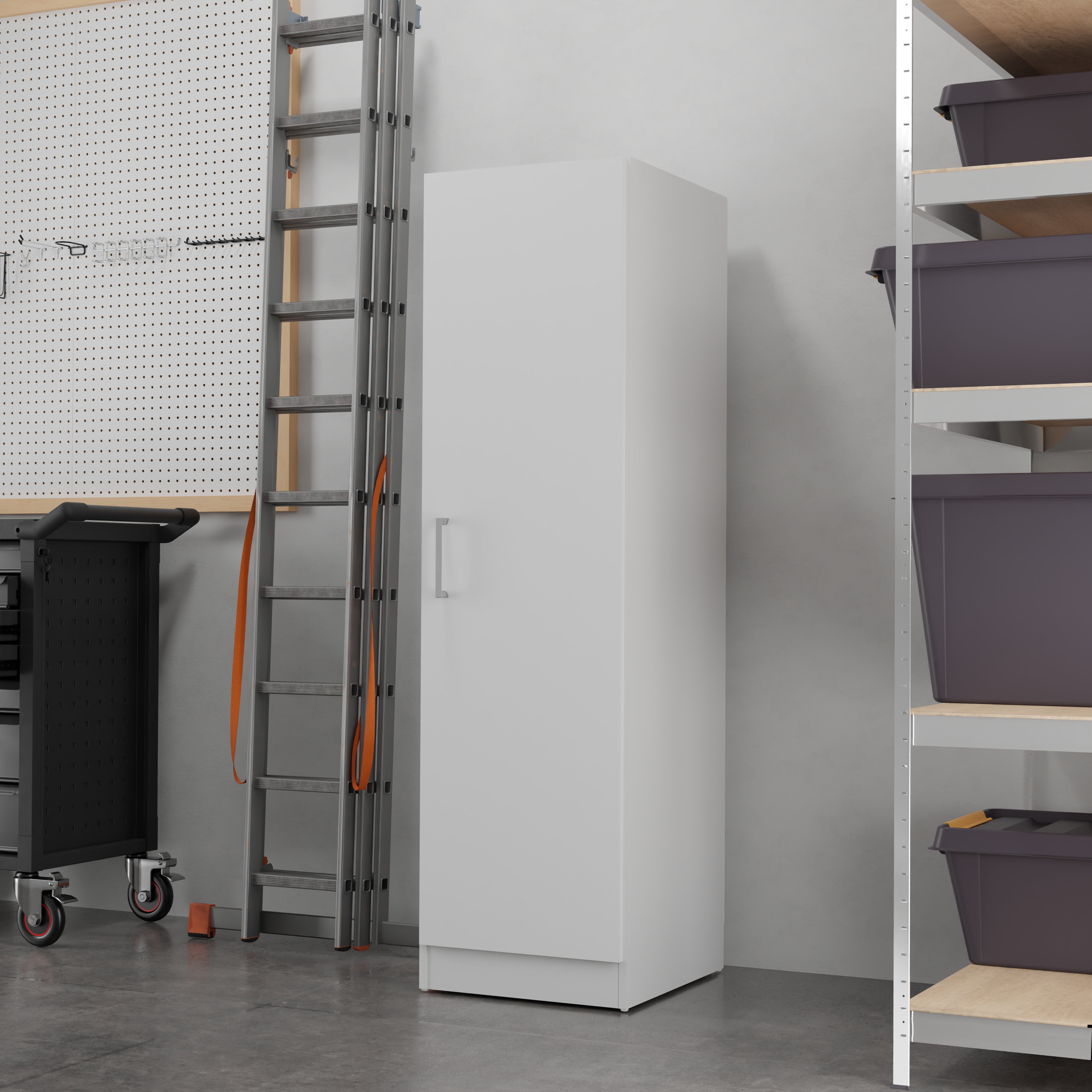Kappesberg Stanford 1-Door Pantry Storage Cabinet – White