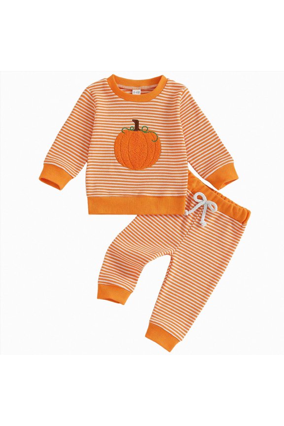 Baby Boy Winter Clothes Toddler Baby Boy Halloween Outfit Long Sleeve Ghost/Pumpkin Sweatshirt Tops Elastic Pants 2PCS Fall Winter Clothes