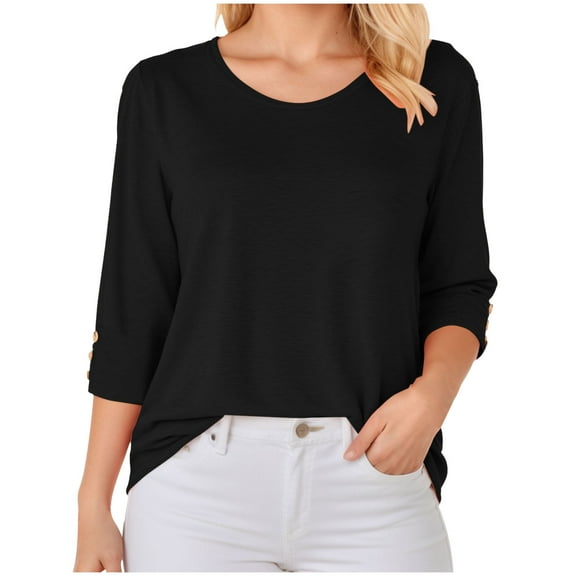 Kaprioy Blouses for Women Dressy Casual 3/4 Length Sleeve Womens Tops Fall And Winter Vacation (S-XXL)