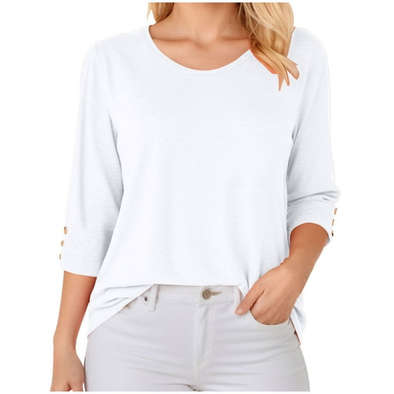 Kaprioy Blouses for Women Dressy Casual 3/4 Length Sleeve Womens Tops Fall And Winter Vacation (S-XXL)