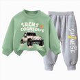 thumbnail image 1 of Kaprioy Boys Clothes Fall Winter Outfits Kids Fall Boys Pants Set Kids Letter Print Sweatshirts 2PCS Long Sleeve Cartoon Clothing, 1 of 7