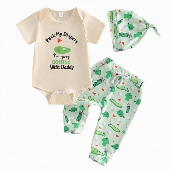 Kaprioy Boys Summer Outfits Baby Boy Outfit Outdoor Fishing Short Sleeve Romper Shirt Tops Pants Hat Cute Outfits Set