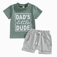 thumbnail image 1 of Kaprioy Boys Summer Outfits Letter DAD'S little DUDE Print Shorts Set 0 6 12 18 24 Months Outfits Baby Boys Summer Outfit, 1 of 6