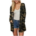 thumbnail image 1 of Kaprioy Cardigan Sweaters for Women Long Sleeve Cardigan Halloween Soft Open Front Fall Fashion V-Neck Outwear Dressy Loose Coat Gold, XXL, 1 of 9