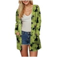 thumbnail image 1 of Kaprioy Cardigan Sweaters for Women Long Sleeve Cardigan Halloween Soft Open Front Fall Fashion V-Neck Outwear Dressy Loose Coat Green, S, 1 of 9