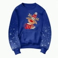 thumbnail image 1 of Kaprioy Christmas Sweatshirts For Women Xmas Cute Elk Fall Fashion Wimter Clothes Crewneck Graphic Pullover Long Sleeve Tops Blue, XXL, 1 of 7