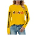 thumbnail image 1 of Kaprioy Fall Sweatshirt for Women Pumpkin Sweatshirt Pullover Tis Early Fall Fashion Season Sweater Football Shirt Halloween Long Sleeve Shirt Yellow, S, 1 of 4