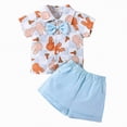 thumbnail image 1 of Kaprioy My First Easter Baby Boy Outfit Boys Eeaster Outfit Bunny Print Button Up Shirt Top with Bow Tie+Shorts Suits Set Summer Clothes Easter Shorts Set, 1 of 6
