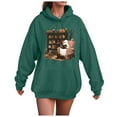 thumbnail image 1 of Kaprioy Halloween Sweatshirt for Women Ghosts Reading Books Graphic Long Sleeve Sweater Cute Spooky Bookish Hoodies Dark Green, S, 1 of 6