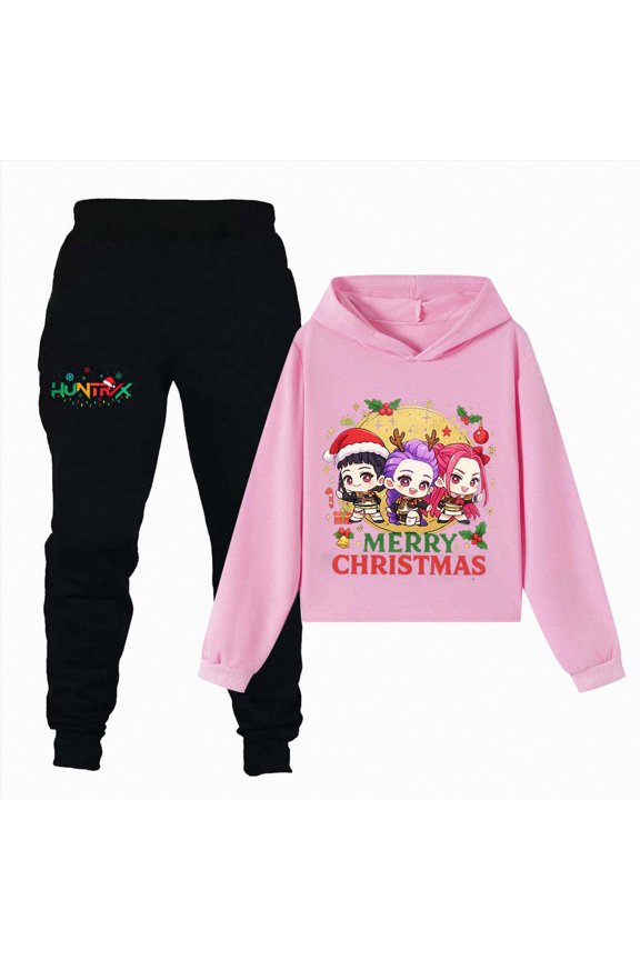 Kids Boys Girls Cartoon Graphic Printed Sport Hoodie Set Sweatshirt&Sweatpants 2 Piece Hooded Tracksuit Long Sleeve Pullover Outfit Sweatsuits Hoody Jogging Clothes