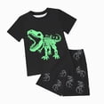 thumbnail image 1 of Kaprioy Little Boys Short Sleeve Pajamas Sets Cute Dinosaur Printed Short Sleeve Shorts Two Piece Set 1T-7T, 1 of 4