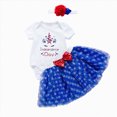 thumbnail image 1 of Kaprioy My First 4th of July Baby Girl Outfit Cute Sweet Bow Letter Print Sleeveless Romper Tutu Skirt Headband Girls Independence Day Clothes Sets, 1 of 5
