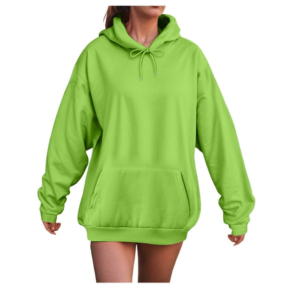 Kaprioy Oversized Hoodies For Women Fleece Hooded Sweatshirts Long Sleeve Casual Going Out Tops Fall Fashion Hooded Sweatshirts With Pockets Light Green, XL