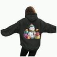 thumbnail image 1 of Kaprioy Oversized Sweatshirt For Women Christmas Snowman Pattern Christmas Colorful Winter Sweatshirt Fall Fashion Long Sleeve Clothing Black, XXXL, 1 of 8