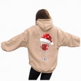 thumbnail image 1 of Kaprioy Oversized Sweatshirt For Women Christmas hat Graphic Christmas Winter Sweatshirt Fall Fashion Long Sleeve Clothing Khaki, XL, 1 of 8