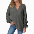 thumbnail image 1 of Kaprioy Sweatshirt for women Side Split Fall Fashion 2026 Long Sleeve Shirts Trending Women Casual Crew Neck Sweatshirt Knit Loose Soft Long Sleeve Pullover Sweatshirts, 1 of 6