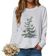 thumbnail image 1 of Kaprioy Sweatshirts for Women Snow Tree Prints Fall Fashion Clothing Long Sleeve Shirt Christmas Gift Pullover Tops Light Gray, XL, 1 of 6