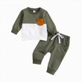 thumbnail image 1 of Kaprioy Toddler Baby Boy Outfits Fall Winter Clothes Color Block Long Sleeve Sweatshirt Pullover Tops + Joggers Pants Outfit Set, 1 of 6