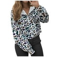 thumbnail image 1 of Kaprioy Women Camo Zip Up Hoodie Camo Hoodie Womens Colorful Patchwork Graphic Hoodies Oversized Quarter Zip Pullover Purple, S, 1 of 9