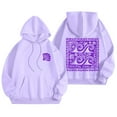 thumbnail image 1 of Kaprioy Women Cute Flower Print Hoodie Comfy Preppy Hooded Sweatshirt for Teen Girls Long Sleeve Drawstring Oversized Pullover Tops Purple, XL, 1 of 7