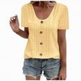 thumbnail image 1 of Kaprioy Women Tops Womens Fashion Summer Short Sleeve Round-Neck Solid Casaul Tops T-shirt, 1 of 5