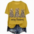 thumbnail image 1 of Kaprioy Womens Christmas T Shirts Graphic Tops Short Sleeve Funny Merry Xmas Holiday Print Tee Blouses Yellow, L, 1 of 6