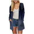 thumbnail image 1 of Kaprioy Womens Halloween Spider Witch Cardigan Long Sleeve Open Front Knit Outwear Over Coat Fall Fashion Halloween Sweater Top Navy, M, 1 of 9