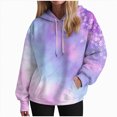thumbnail image 1 of Kaprioy Womens Hoodies Fall Long Sleeve Drawstring Pullover Tops With Pockets Fall Fashion Clothes Loose Casual Sweatshirt For Women Light Purple, S, 1 of 6