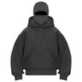 thumbnail image 1 of Kaprioy Womens Long Sleeve Tops Balaclava Winter Fall Fashion Pullover Outerwear Double Layer Hoodie Trendy Not Zipper Y2K Clothes Dark Gray, XL, 1 of 5