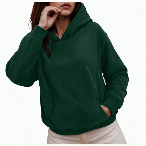 Kaprioy Womens Oversized Acid Wash Hoodie Unisex Heavyweight Cotton Hoodies Fleece Vintage Washed Sweatshirt Fall Fashion Clothes Dark Green, XL