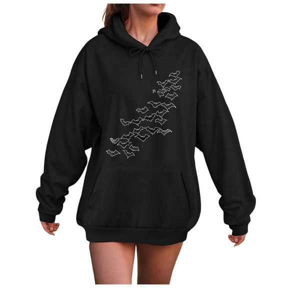 Kaprioy Womens Oversized Hoodies Fleece Hooded Sweatshirts Fall Fashion Clothes Long Sleeve Comfy Tops with Pockets 2025 Black, XXXL