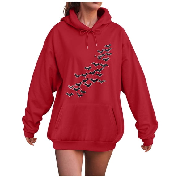 Kaprioy Womens Oversized Hoodies Fleece Hooded Sweatshirts Fall Fashion Clothes Long Sleeve Comfy Tops with Pockets 2025 Red, XXL