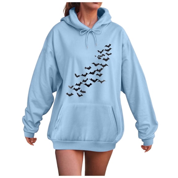 Kaprioy Womens Oversized Hoodies Fleece Hooded Sweatshirts Fall Fashion Clothes Long Sleeve Comfy Tops with Pockets 2025 Sky Blue, S