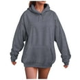 thumbnail image 1 of Kaprioy Womens Oversized Hoodies Long Sleeve Casual Comfy Tops 2025 Fleece Hooded Sweatshirts Fall Fashion Cute Clothes With Pockets Dark Gray, L, 1 of 4