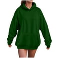 thumbnail image 1 of Kaprioy Womens Oversized Sweatshirt Essentials Hoodie Fleece Sweatshirts Fall Winter Fashion Pullover Sweaters Fashion Y2k Clothes Dark Green, L, 1 of 5