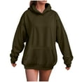thumbnail image 1 of Kaprioy Womens Oversized Sweatshirt Essentials Hoodie Fleece Sweatshirts Fall Winter Fashion Pullover Sweaters Fashion Y2k Clothes Green, XXXL, 1 of 5