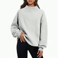 thumbnail image 1 of Kaprioy Womens Oversized Sweatshirts Turtleneck Pullover Long Sleeve Hoodies Tops Fall Fashion Clothing Winter Outerwear Grey, S, 1 of 4