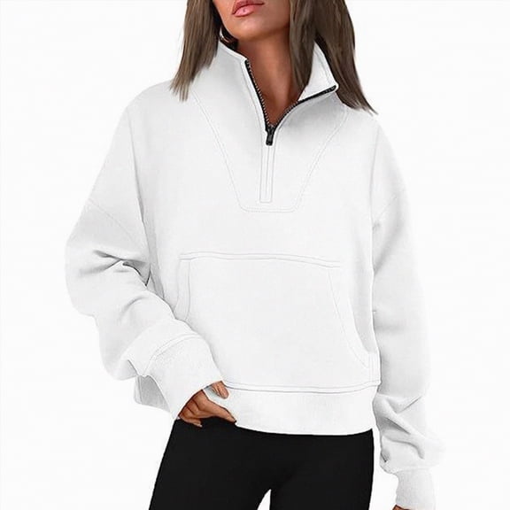 Kaprioy Womens Oversized Sweatshirts Turtleneck Pullover Long Sleeve Hoodies Tops Fall Fashion Clothing Winter Outerwear Women's Loose Casual Half High Neck Split Wide Collar Fleece Sweatshirt