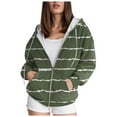 thumbnail image 1 of Kaprioy Womens Zip Up Long Sleeve Hooded Sweatshirts With Pocket Drawstring Gradient Hoodies Fall Fashion Women Clothing Green, XXXXXL, 1 of 6