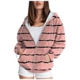 thumbnail image 1 of Kaprioy Womens Zip Up Long Sleeve Hooded Sweatshirts With Pocket Drawstring Gradient Hoodies Fall Fashion Women Clothing Pink, XS, 1 of 6