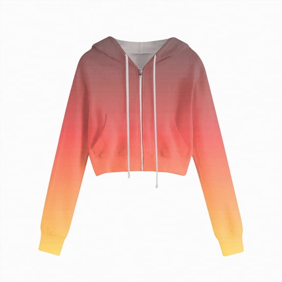 Kaprioy Zip Up Hoodies for Women Cropped Long Sleeve Sweatshirts Jackets Trendy Y2k Crop Tops Fall Fashion Women Casual Solid Color Zipper Hooded Drawstring Pocket Sweatshirt Jacket
