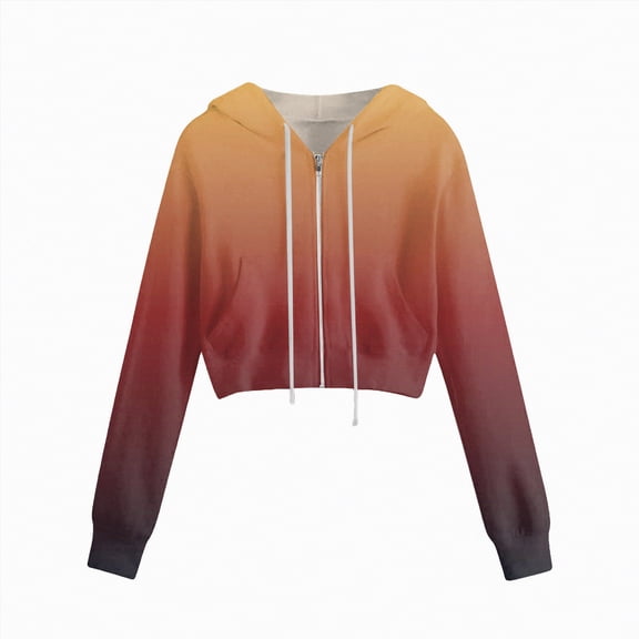 Kaprioy Zip Up Hoodies for Women Cropped Long Sleeve Sweatshirts Jackets Trendy Y2k Crop Tops Fall Fashion Women Casual Solid Color Zipper Hooded Drawstring Pocket Sweatshirt Jacket