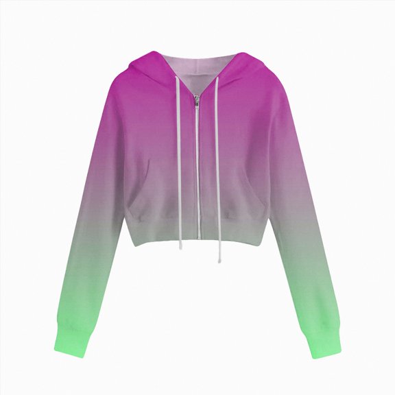 Kaprioy Zip Up Hoodies for Women Cropped Long Sleeve Sweatshirts Jackets Trendy Y2k Crop Tops Fall Fashion Women Casual Solid Color Zipper Hooded Drawstring Pocket Sweatshirt Jacket