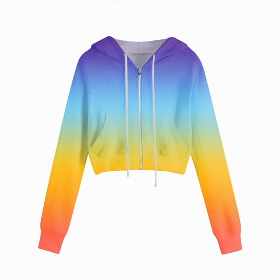 Kaprioy Zip Up Hoodies for Women Cropped Long Sleeve Sweatshirts Jackets Trendy Y2k Crop Tops Fall Fashion Women Casual Solid Color Zipper Hooded Drawstring Pocket Sweatshirt Jacket