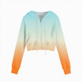 thumbnail image 1 of Kaprioy Zip Up Hoodies for Women Cropped Long Sleeve Sweatshirts Jackets Trendy Y2k Crop Tops Fall Fashion Women Casual Solid Color Zipper Hooded Drawstring Pocket Sweatshirt Jacket, 1 of 5