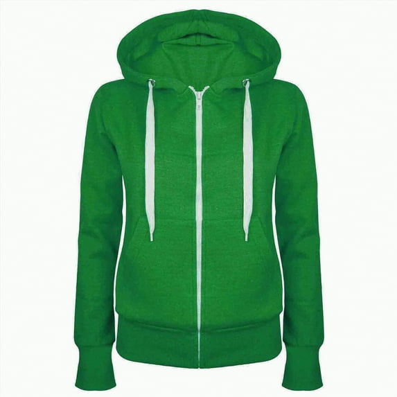 Kaprioy Zip Up Hoodies for Women Long Sleeve Loose Fit Hooded Pullover Drawstraing Casual Fall Fashion Sweatshirts with Pocket Green, XXL