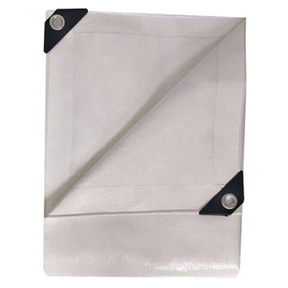 Kaps Tex 8 x 10 in. Fire Resistant Tarp, White