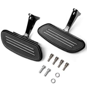 KapscoMoto Black Rear Passenger Floorboards Streamliner-Style Flip-Up Footboard Compatible with 1998-2009 Harley Davidson Road Glide - FLTR
