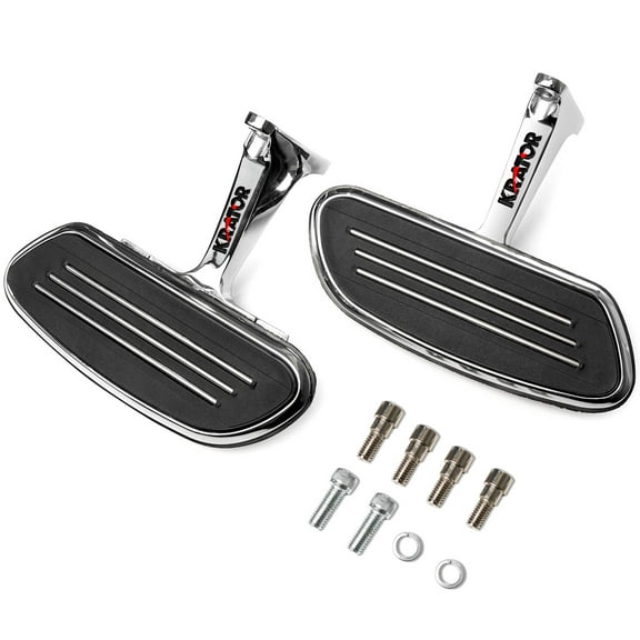KapscoMoto Chrome Rear Passenger Floorboards Streamliner-Style Flip-Up Footboard Compatible with 1993-2018 Harley Touring Models